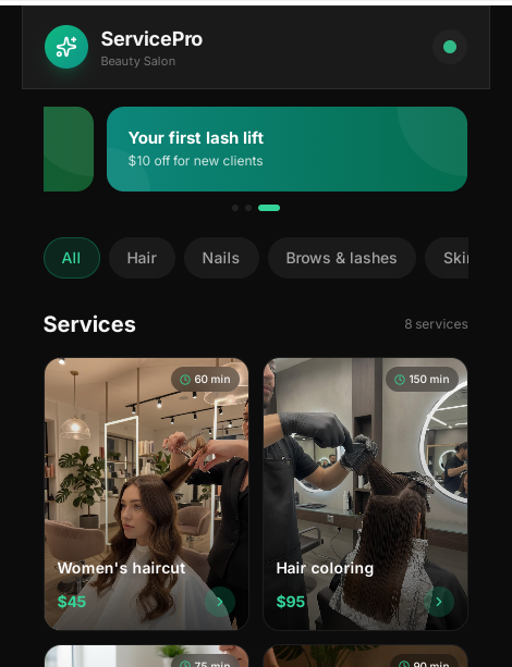 Mini Beauty website preview